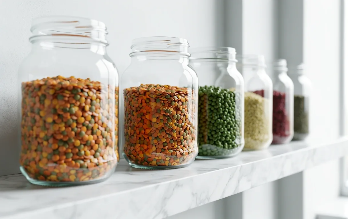 Fresh seasonal produce in a laboratory-style setting